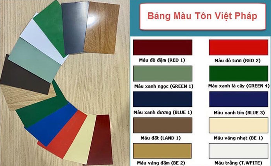 Bảng giá tôn Việt Pháp mới nhất hôm nay