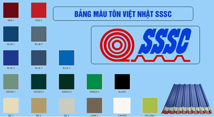 Bảng màu của tôn Phương Nam