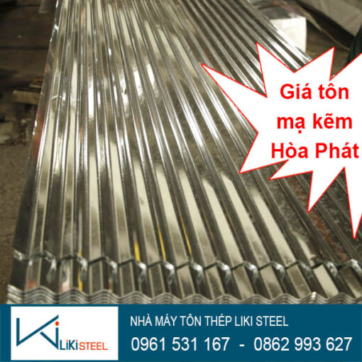 Giá tôn mạ kẽm Hòa Phát