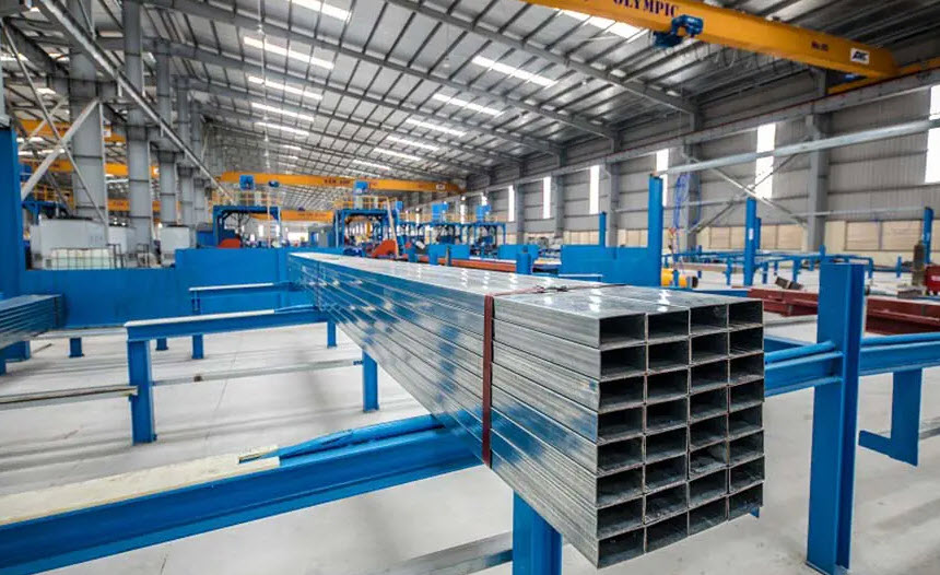 Kho hàng thép hộp mạ kẽm tại LIKI STEEL